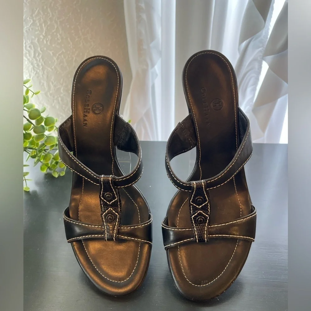 Cole Haan Black Heeled Sandals Size 8